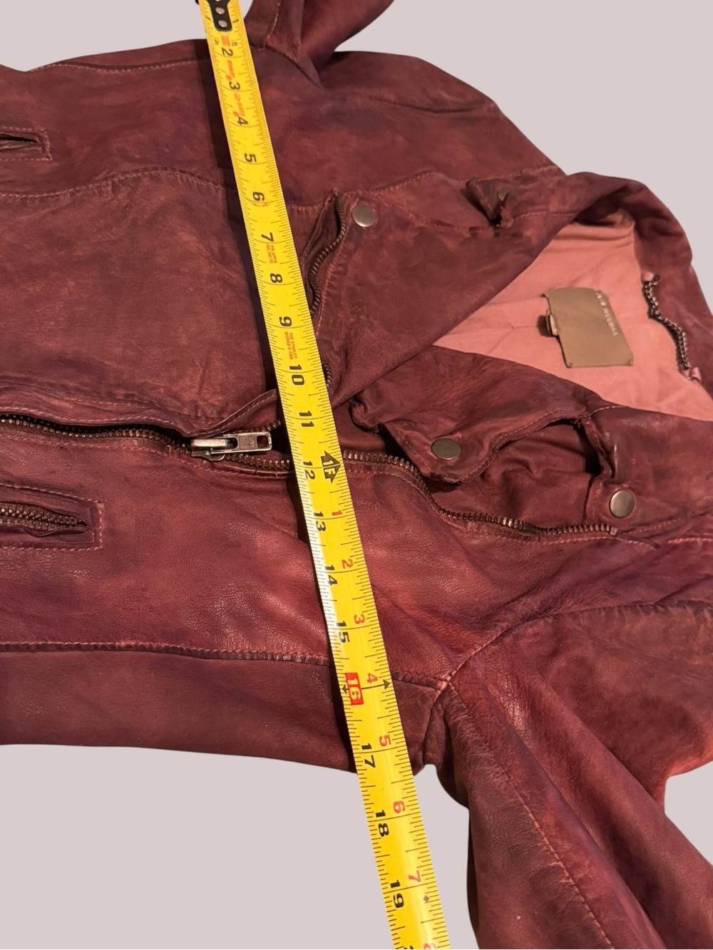 Gorgeous MUUBAA lamb leather Distressed moto jacket in the rare Chestnut - Picture 13 of 16